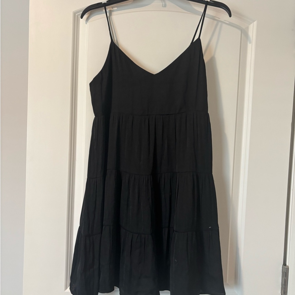 Naked Zebra Black Tiered Mini Dress